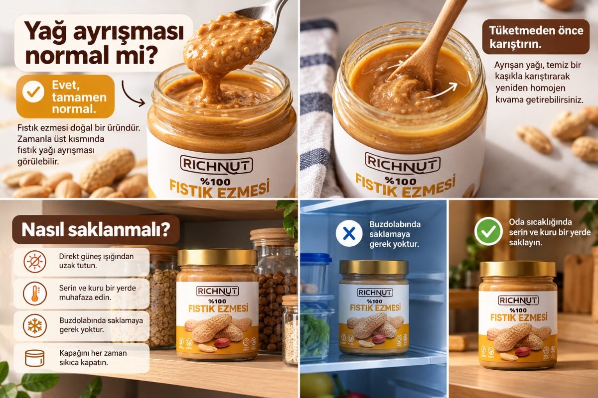 Fıstık ezmesinde yağ ayrışması ve doğru saklama koşulları rehberi