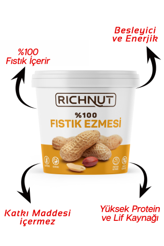Katkısız Şekersiz Doğal Fıstık Ezmesi 1 KG