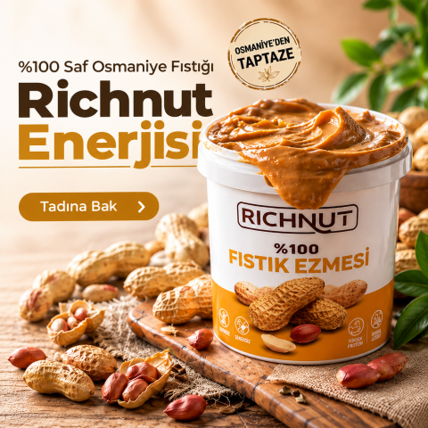 Fıstık Ezmesi 1 KG – Şeker İlavesiz, Katkısız, %100 Osmaniye Yer Fıstığı