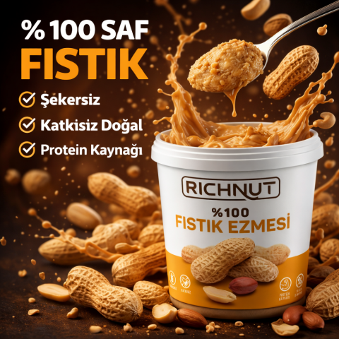 Fıstık Ezmesi 1 kg – Şeker İlavesiz, Katkısız, %100 Osmaniye Yer Fıstığı