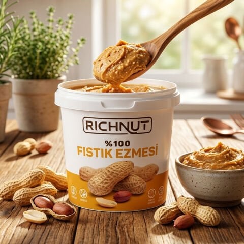 2 Kg Şekersiz Katkısız %100 Fıstık Ezmesi (2 X 1000 GR)