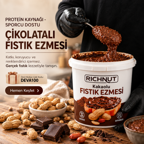 Fıstık Ezmesi 2 KG Paket – (1 KG KAKAOLU + 1 KG SADE)