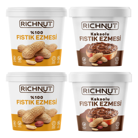 4 KG Fıstık Ezmesi Paketi (2 KG ÇİKOLATALI + 2 KG SADE)