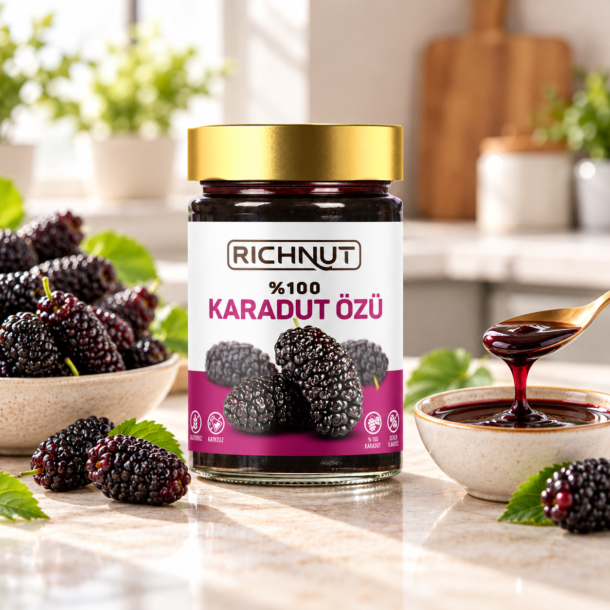 Karadut Özü 400 g – %100 Karadut, Şeker İlavesiz, Katkısız