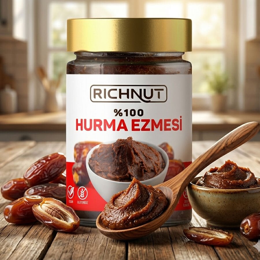 Hurma Ezmesi 400 g – %100 Hurma Püresi, Şeker İlavesiz, Katkısız