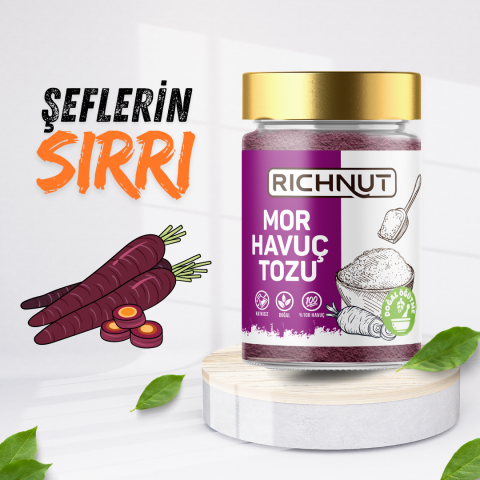 Mor Havuç Tozu - Katkısız Doğal