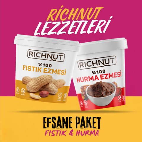 Hurma Ezmesi 1 KG + Sade Fıstık Ezmesi 1 KG