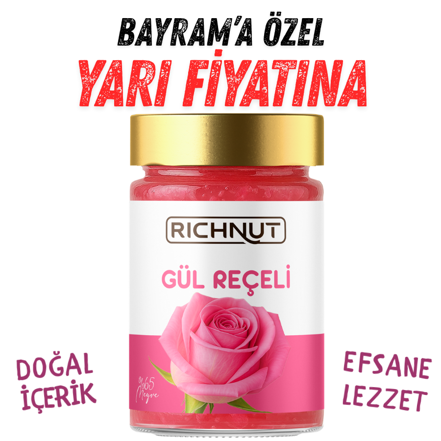 Gül Reçeli (Katkı, Koruyucu, Renklendirici İÇERMEZ)