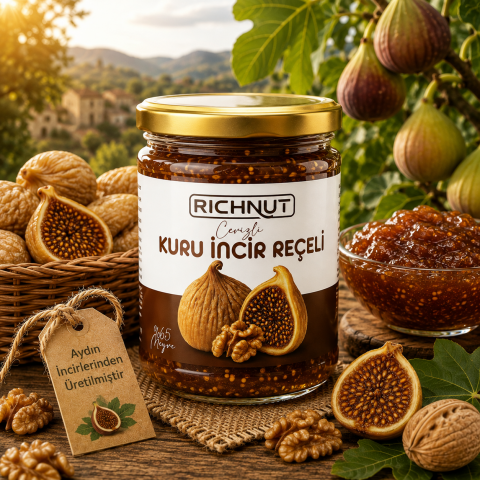 Cevizli Kuru İncir Reçeli (Katkı, Koruyucu, Renklendirici İÇERMEZ)