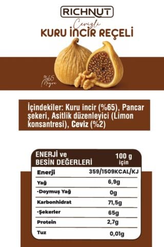 Cevizli Kuru İncir Reçeli (Katkı, Koruyucu, Renklendirici İÇERMEZ)