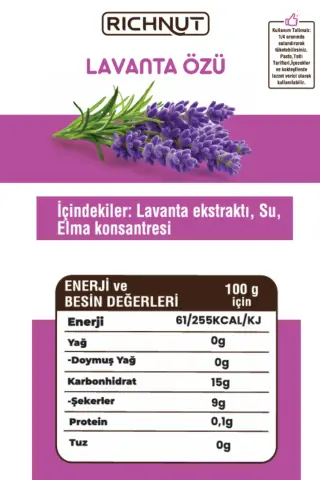 Lavanta Özü (Katkı, Koruyucu, Renklendirici İÇERMEZ)