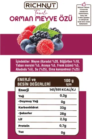 Orman Meyveleri Özü (Katkı, Koruyucu, Renklendirici İÇERMEZ)