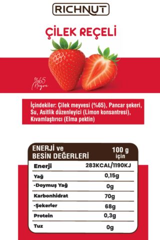 Çilek Reçeli (Katkı, Koruyucu, Renklendirici İÇERMEZ)