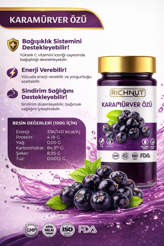 Kara Mürver Özü (Katkı, Koruyucu, Renklendirici İÇERMEZ)