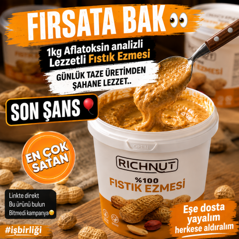12'li Toptan %100 Fıstık Ezmesi Paketi