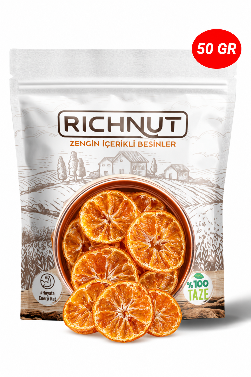 Dilimlenmiş Doğal Mandalina Kurusu (Şekersiz)