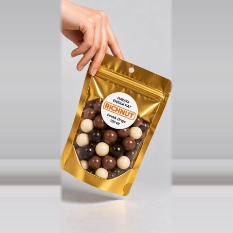 Lüx Fındık Draje 100 g (Beyaz, Bitter ve Sütlü Çikolata Kaplamalı Fındık)