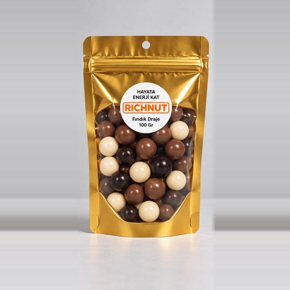 Lüx Fındık Draje 100 g (Beyaz, Bitter ve Sütlü Çikolata Kaplamalı Fındık)