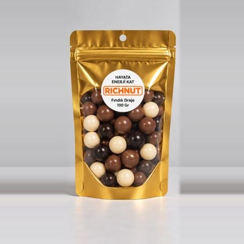 Lüx Fındık Draje 100 g (Beyaz, Bitter ve Sütlü Çikolata Kaplamalı Fındık)